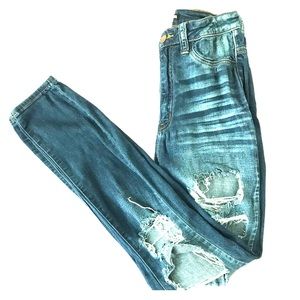 Blue ripped jean